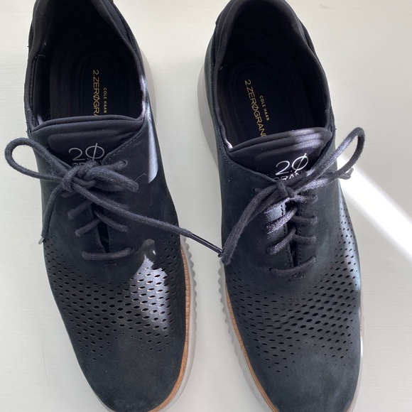 Cole Haan Zerogrand Black Suede Wingtip Oxfords - Picture 6 of 14